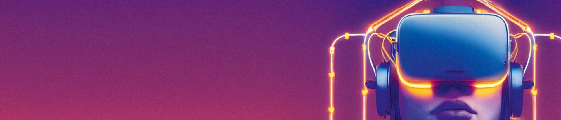 Moderne Illustration eines Zugs in Neonfarben auf dunklem Hintergrund.