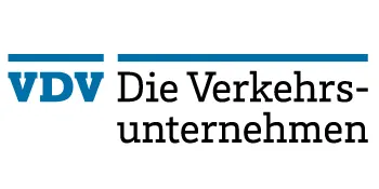 Logo des Verbands Deutscher Verkehrsunternehmen mit blauem Schriftzug.